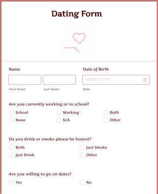dating site form
